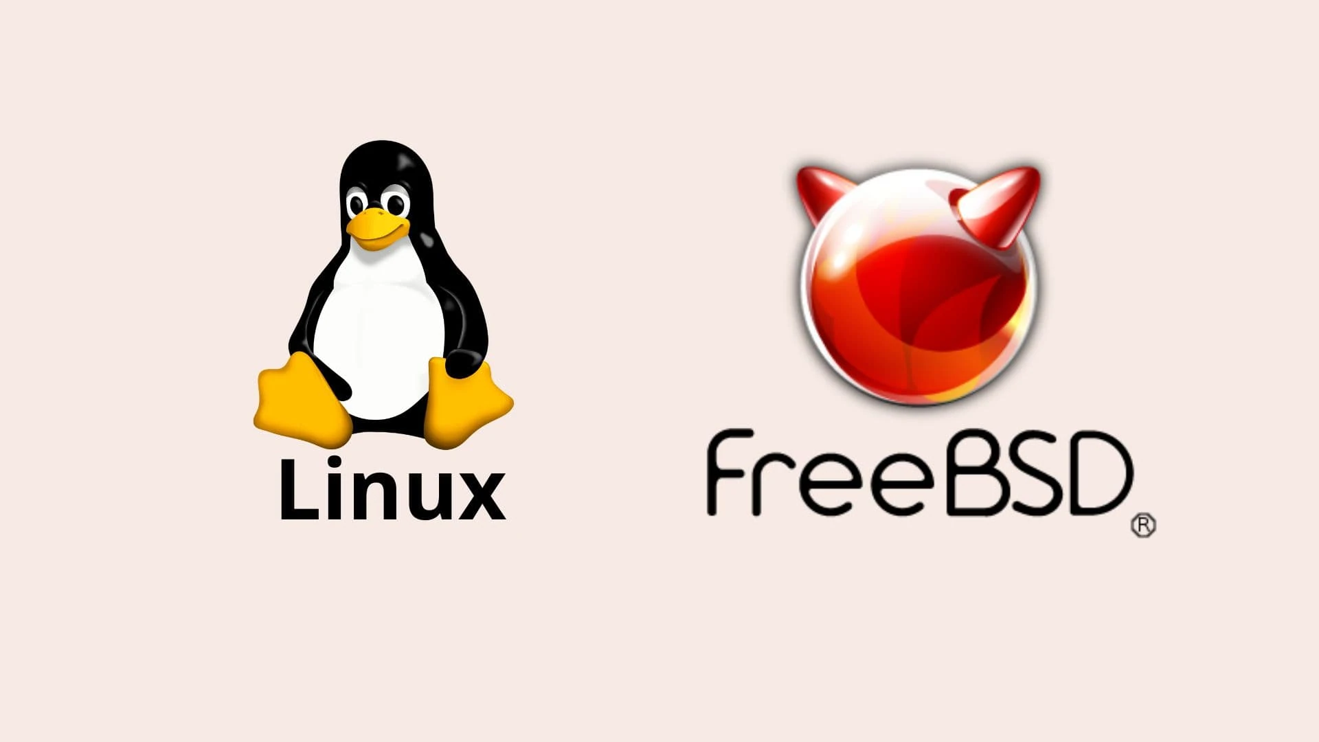 Logos oficiales de GNU/Linux y FreeBSD lado a lado